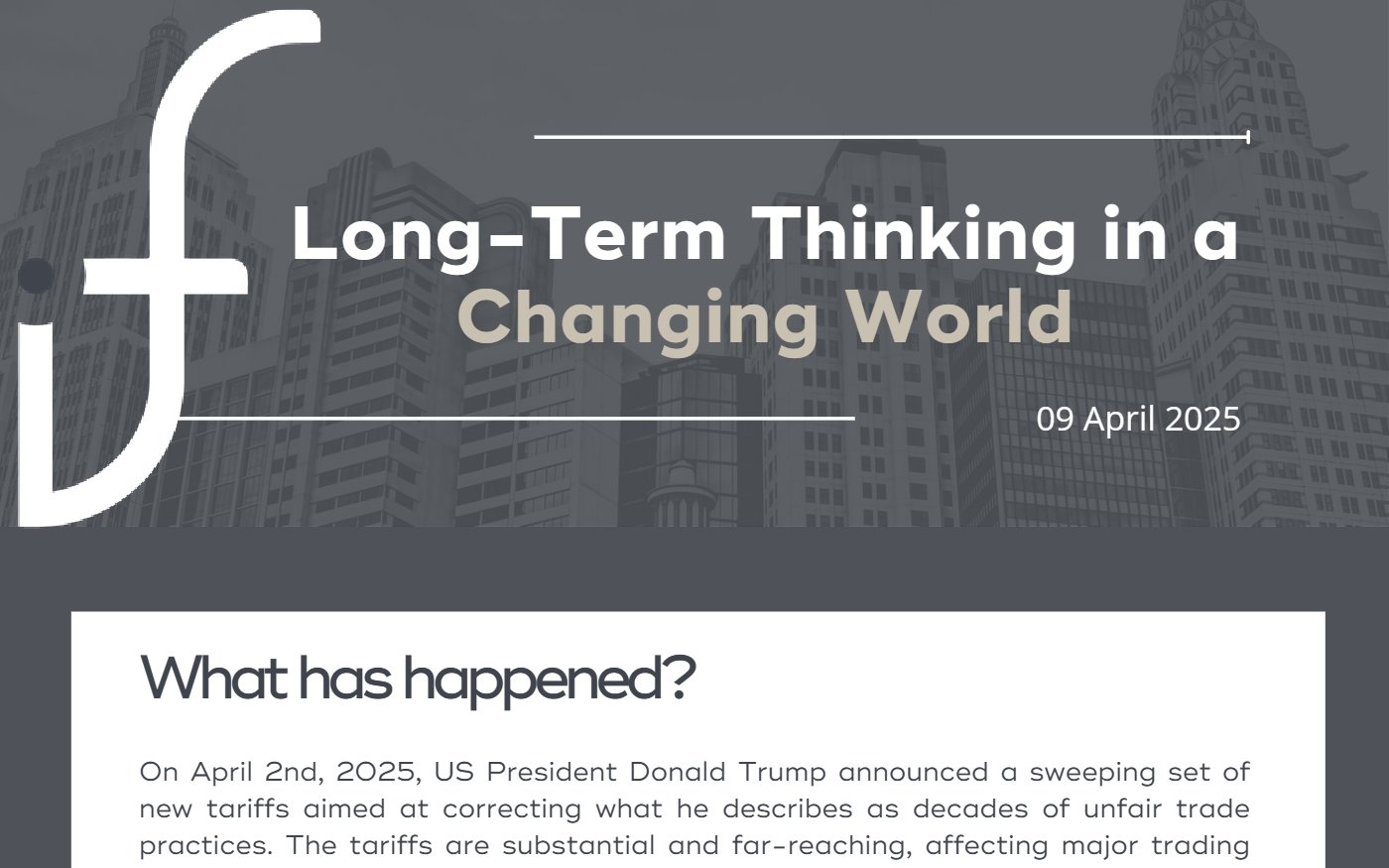 Long-Term Thinking in a Changing World